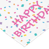 カラフル紙吹雪ハッピーバースデーお祝い ショートテーブルランナー (コーナー)