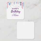 カラフル紙吹雪ハッピーバースデー エンクロージャーカード (正面/裏面)