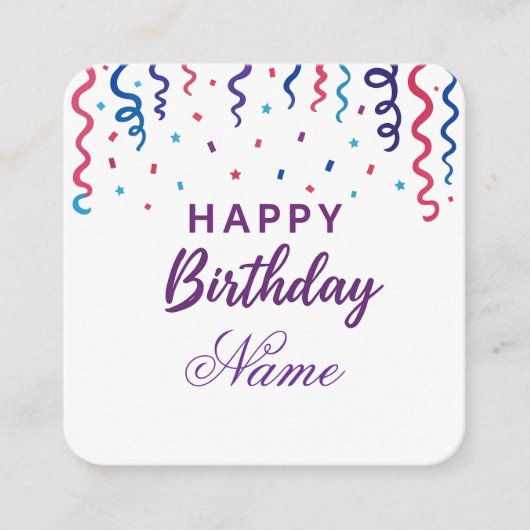 カラフル紙吹雪ハッピーバースデー エンクロージャーカード (正面)