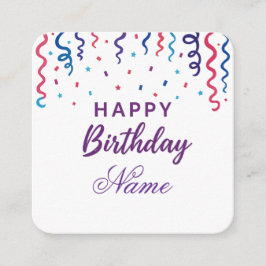 カラフル紙吹雪ハッピーバースデー エンクロージャーカード