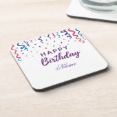 カラフル紙吹雪ハッピーバースデー コースター (左側)