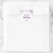 カラフル紙吹雪ハッピーバースデー スクエアシール (バッグ)