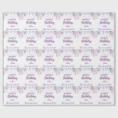 カラフル紙吹雪ハッピーバースデー ラッピングペーパー (フラット)