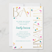 カラフル紙吹雪バルミツワー招待状 招待状 (正面)