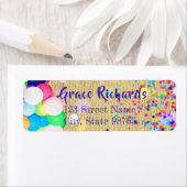 カラフル紙吹雪バルーンフェスティバル誕生日 ラベル (インサイチュ)