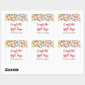 カラフル紙吹雪ラベル スクエアシール (シート)