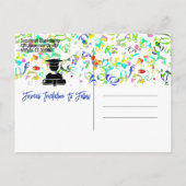 カラフル紙吹雪卒業党の日付の保存 案内ポストカード (裏面)