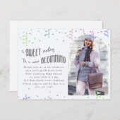 カラフル紙吹雪卒業党招待状 案内ポストカード (正面/裏面)