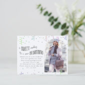 カラフル紙吹雪卒業党招待状 案内ポストカード (スタンド正面)