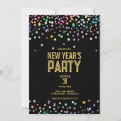 カラフル紙吹雪大晦日パーティの招待状 招待状 (正面)
