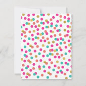 カラフル紙吹雪子供の誕生日パーティの招待状 招待状 (裏面)