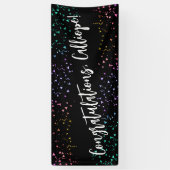 カラフル紙吹雪手書き入力おめでとう 横断幕 (縦)