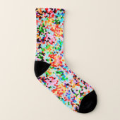 カラフル紙吹雪抽象芸術パターン ソックス (右外側)