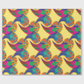 カラフル紙吹雪抽象芸術ペイズリーレインボドロップ ラッピングペーパー (フラット)