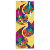 カラフル紙吹雪抽象芸術ペイズリーレインボドロップ ワインギフトバッグ (裏面)