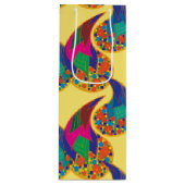 カラフル紙吹雪抽象芸術ペイズリーレインボドロップ ワインギフトバッグ (正面)