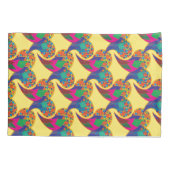 カラフル紙吹雪抽象芸術ペイズリーレインボドロップ 枕カバー (裏面)