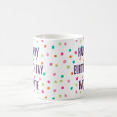 カラフル紙吹雪振りかける水玉模様 コーヒーマグカップ (中央)