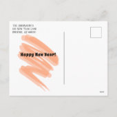 カラフル紙吹雪新年オレンジスクイグル シーズンポストカード (裏面)