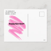 カラフル紙吹雪新年ピンクの角テンプレート シーズンポストカード (裏面)