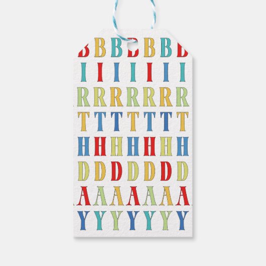 カラフル紙吹雪書お洒落風船 ギフトタグ (裏面)