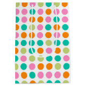 カラフル紙吹雪水玉模様レトロ60sアート ミディアムペーパーバッグ (裏面)