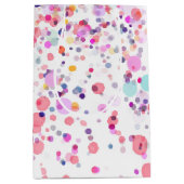 カラフル紙吹雪水色 ミディアムペーパーバッグ (正面)