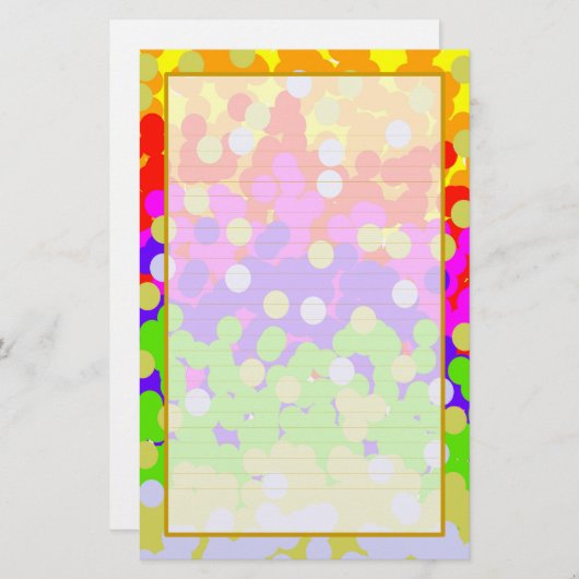 カラフル紙吹雪素晴らし線の文具 便箋 (正面/裏面)