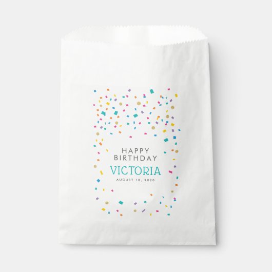 カラフル紙吹雪誕生日会 フェイバーバッグ (正面)