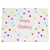 カラフル紙吹雪誕生日 ラージペーパーバッグ (正面)
