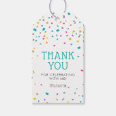 カラフル紙吹雪誕生祝いありがとう ギフトタグ (正面)
