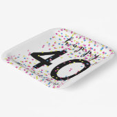 カラフル紙吹雪40歳の誕生日 ペーパープレート (傾斜あり)