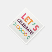 カラフル紙吹雪「よ祝う!」 パーティーデザイン スタンダードカクテルナプキン (角)