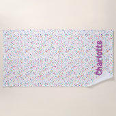 カラフル紙吹雪 ビーチタオル (正面)