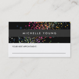 カラフル紙吹雪《写真》ぼけ味オン黒アポイントメント 予約カード