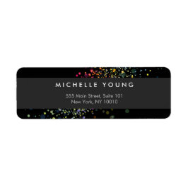 カラフル紙吹雪《写真》ぼけ味オン黒モダン ラベル