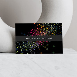 カラフル紙吹雪《写真》ぼけ味オン黒モダン 名刺