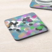 カラフル紙吹雪《写真》ぼけ味ドット コースター (左側)