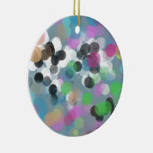 カラフル紙吹雪《写真》ぼけ味ドット セラミックオーナメント (右)