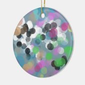 カラフル紙吹雪《写真》ぼけ味ドット セラミックオーナメント (左)