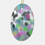カラフル紙吹雪《写真》ぼけ味ドット セラミックオーナメント (左)