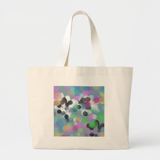 カラフル紙吹雪《写真》ぼけ味ドット ラージトートバッグ (正面)