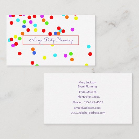 カラフル紙吹雪 名刺 (正面/裏面)