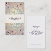 カラフル紙吹雪&金ゴールドサークルルック美しいサロン 名刺 (正面/裏面)