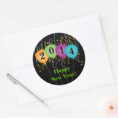 カラフル紙吹雪・風船おめでとう ラウンドシール (封筒)