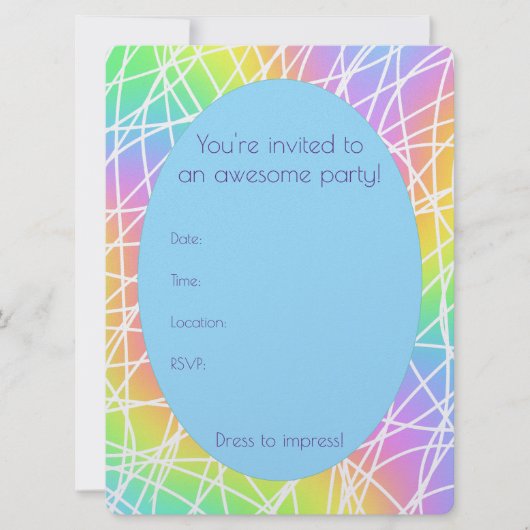 カラフル素晴らしパーティー 招待状 (正面)