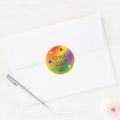 カラフル素晴らし仕事やる気を起こさせるの子供 ラウンドシール (封筒)