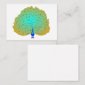 カラフル素晴らし孔雀ハートフラットノートカード ノートカード (正面/裏面)