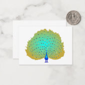 カラフル素晴らし孔雀ハートフラットノートカード ノートカード (正面/裏面インサイチュ)