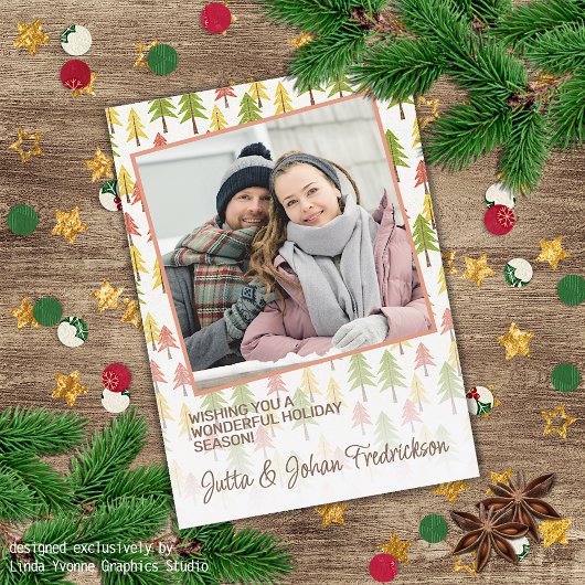 カラフル素朴シンプル林美術パターン シーズンカード